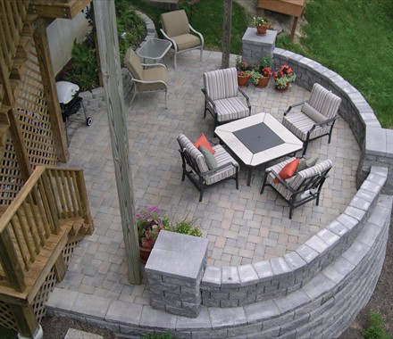 Stone Patio & Wall